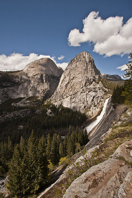 Liberty Cap and Nevada Falls in Yosemite National Park